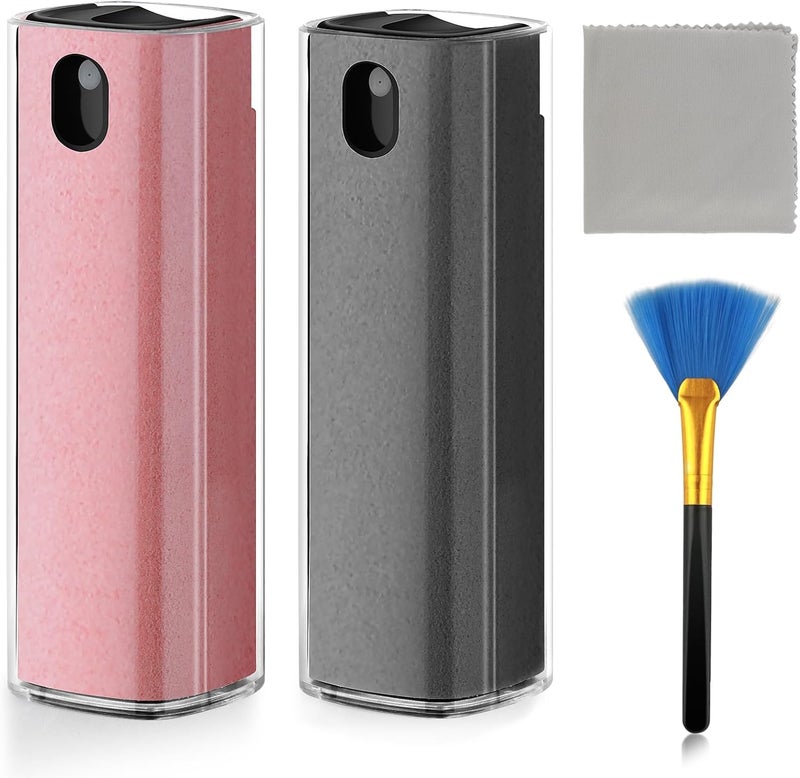 usefulpro Fingerprint Proof Screen Cleaner,3 in 1Touchscreen Mist Cleaner Spray Wipe Cleaner,Safe for All Phones, Computer, Laptop, Tablet and Car Screen(Grey Pink) - Image 1
